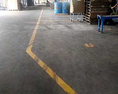 A demarcation line in factory